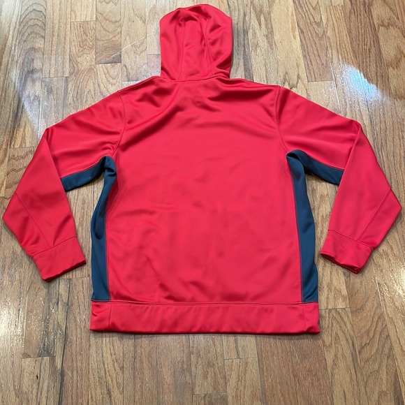 Therma-Fit Nike Size Large Red and Gray Hoodie Sweatshirt Kangaroo Pocket - Picture 10 of 13
